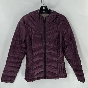 Andrew Marc Women's Purple Hooded Down Puffer Jacket Size Medium